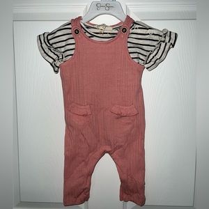 Jessica Simpson Shirt and Overalls 3-6 months NWT